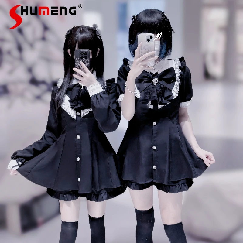 Japanese Rojita Style Mine Series Mass Production Outfit Saliva Towel Bow Short Sleeved Black White Shirt Shorts Two-pieces Set
Japanese Rojita Style Mine Series Mass Production Outfit Saliva Towel Bow Short Sleeved Black White Shirt Shorts Two-pieces Set
