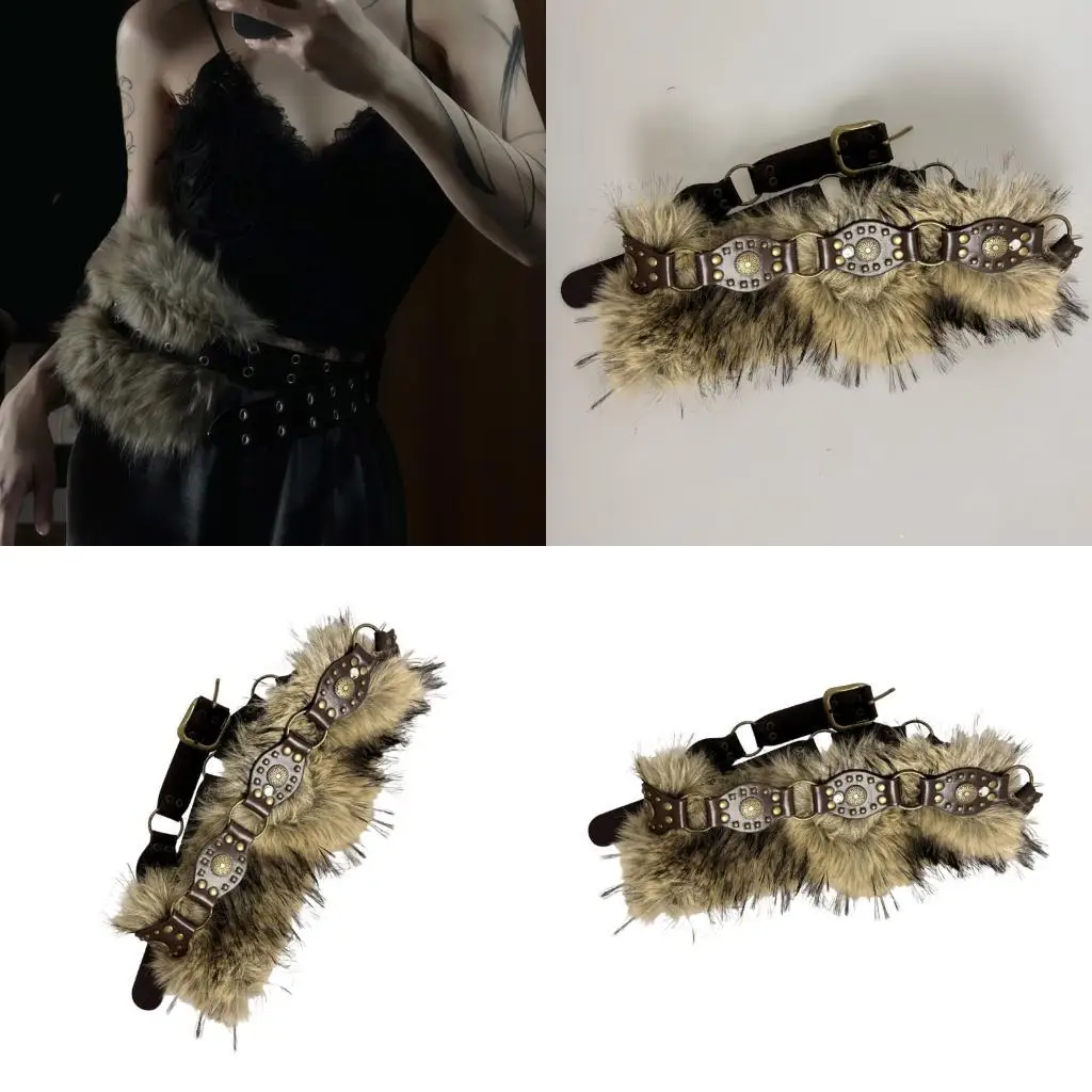 R1WE Punk Rock Faux Leather Belt с плюшевым пушистым акцентом декоративная талия Band Band Coffee/Black Edgy модные ювелирные 90
R1WE Punk Rock Faux Leather Belt с плюшевым пушистым акцентом декоративная талия Band Band Coffee/Black Edgy модные ювелирные 90