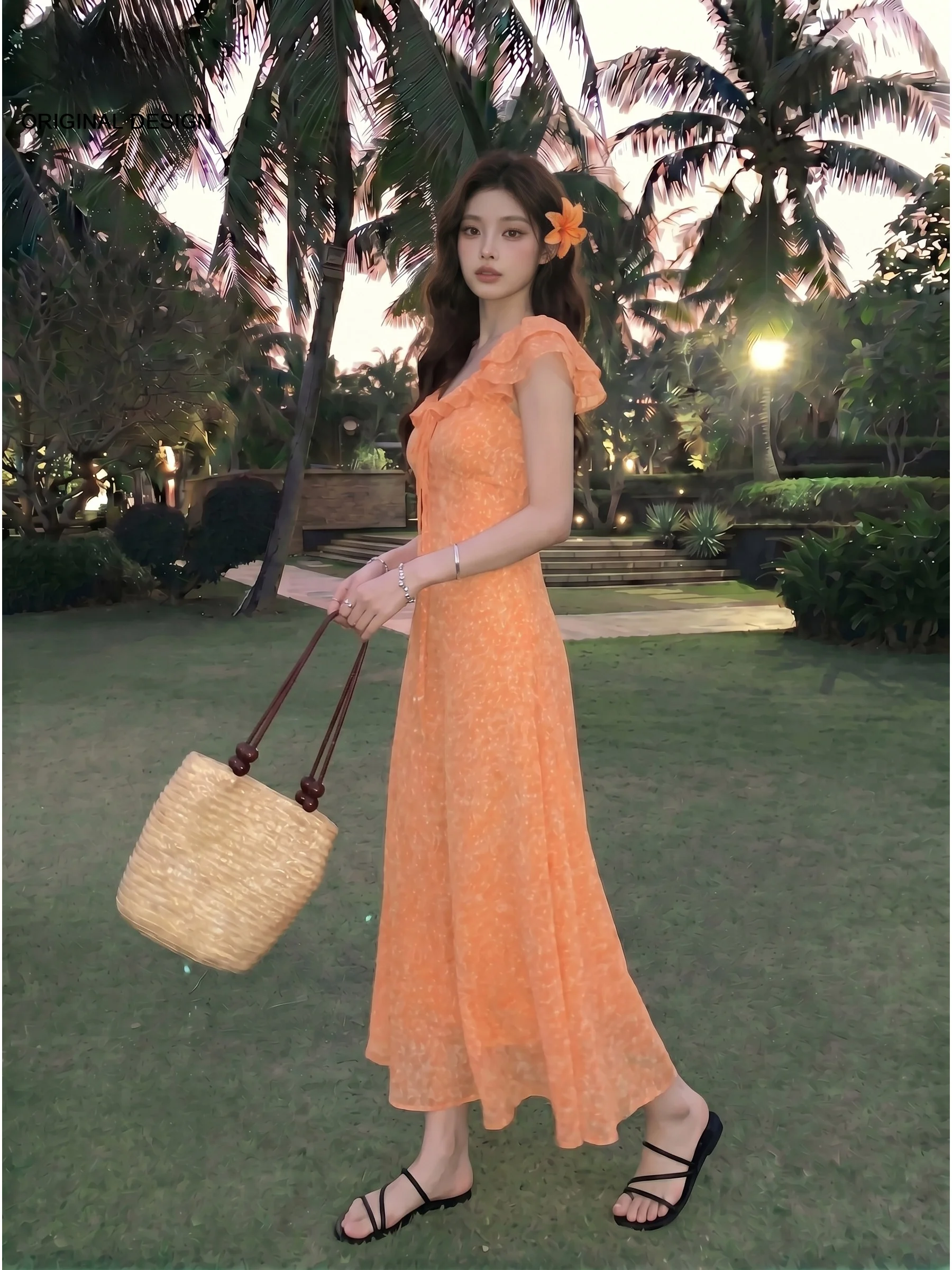 Summer New Women's Floral Print Slim Fit Long Dress Soft Style High Waist Gauze Collar Casual Short Sleeve Button Closure A-L...
Summer New Women's Floral Print Slim Fit Long Dress Soft Style High Waist Gauze Collar Casual Short Sleeve Button Closure A-L...