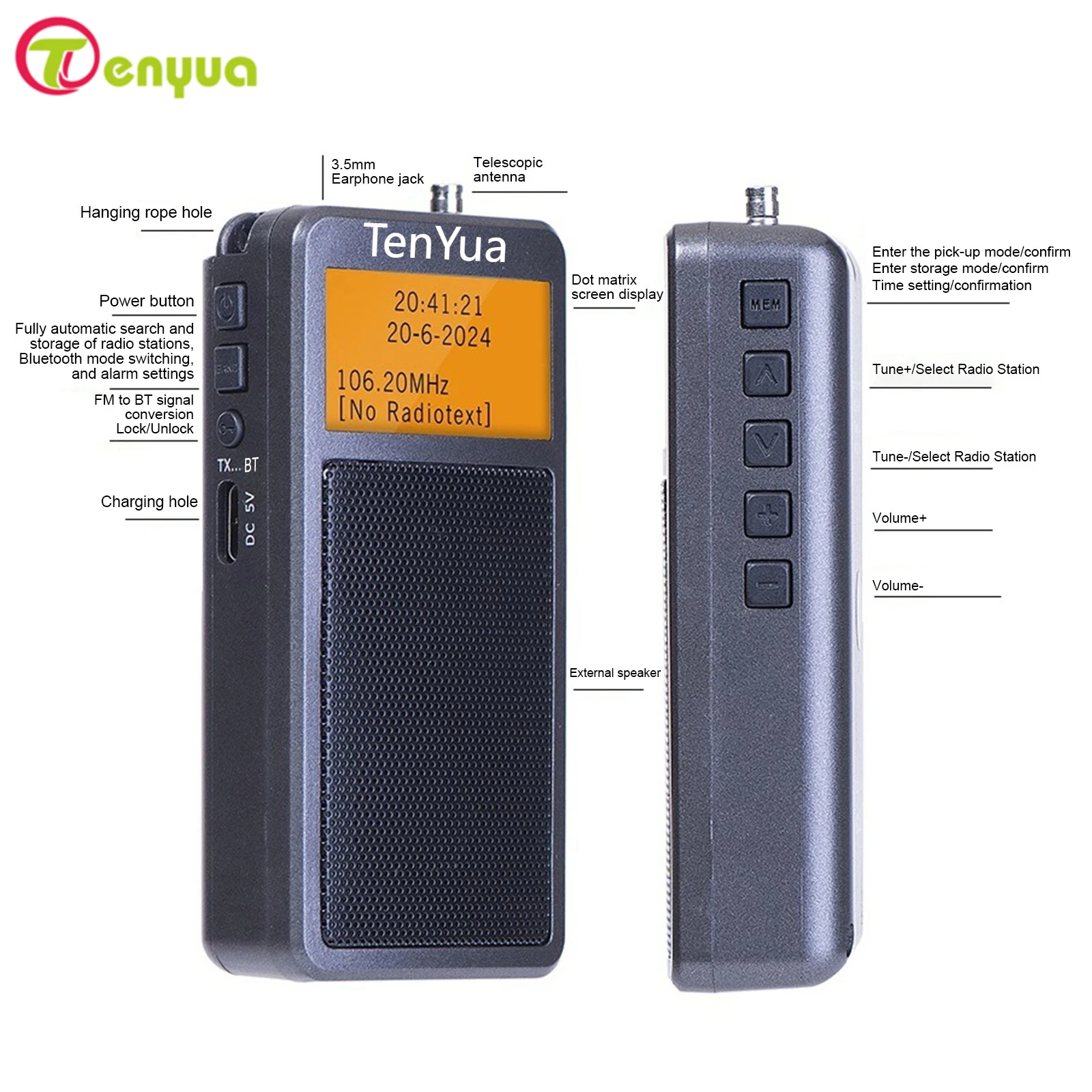 Портативное FM-радио 2025 HRD-205, многофункциональное Bluetooth-радио, встроенный динамик, перезаряжаемый радиоприемник, музыкальный плеер, будильник
Портативное FM-радио 2025 HRD-205, многофункциональное Bluetooth-радио, встроенный динамик, перезаряжаемый радиоприемник, музыкальный плеер, будильник