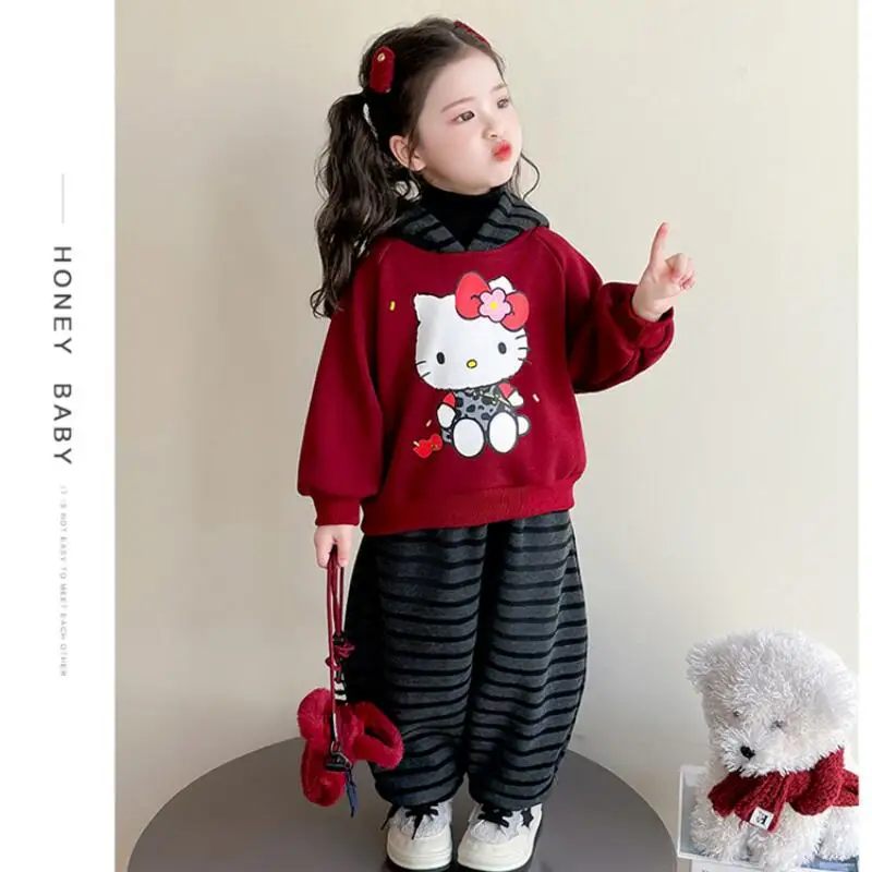 Girl's Hello Kitty Thick Hoodie 2Pcs Winter New Children's Cartoon Anime Fashion Sportswear Set Sweet Casual Comfort Clothing
Girl's Hello Kitty Thick Hoodie 2Pcs Winter New Children's Cartoon Anime Fashion Sportswear Set Sweet Casual Comfort Clothing