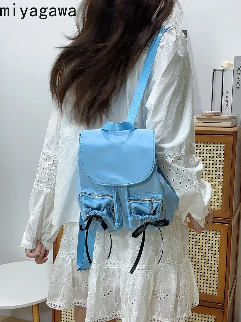 Miyagawa Butterfly Knot Backpack Women's Nylon Canvas Backpacks Versatile Niche Student Travel New Bag
Miyagawa Butterfly Knot Backpack Women's Nylon Canvas Backpacks Versatile Niche Student Travel New Bag