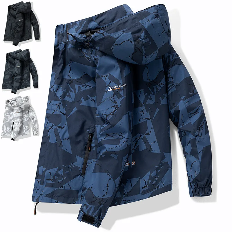 2023 Spring Autumn Hooded Hiking Jacket Men Outdoor Bomber Jackets Waterproof Windbreaker Sports Casual Cargo Jackets Mens Coats
2023 Spring Autumn Hooded Hiking Jacket Men Outdoor Bomber Jackets Waterproof Windbreaker Sports Casual Cargo Jackets Mens Coats