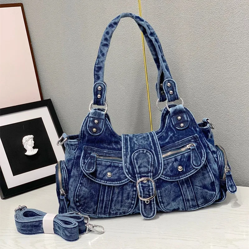 2025 Fashion new style women's retro denim washed denim tote bag with large capacity handbag
2025 Fashion new style women's retro denim washed denim tote bag with large capacity handbag