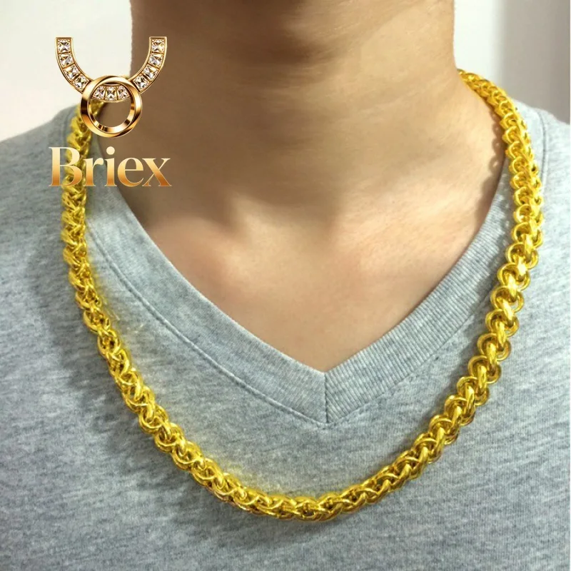 Briex Jewelry Luxury 24K 9999 Pure Gold real gold Men's 8MM 10MM 12MM Fu word Thai necklace
Briex Jewelry Luxury 24K 9999 Pure Gold real gold Men's 8MM 10MM 12MM Fu word Thai necklace