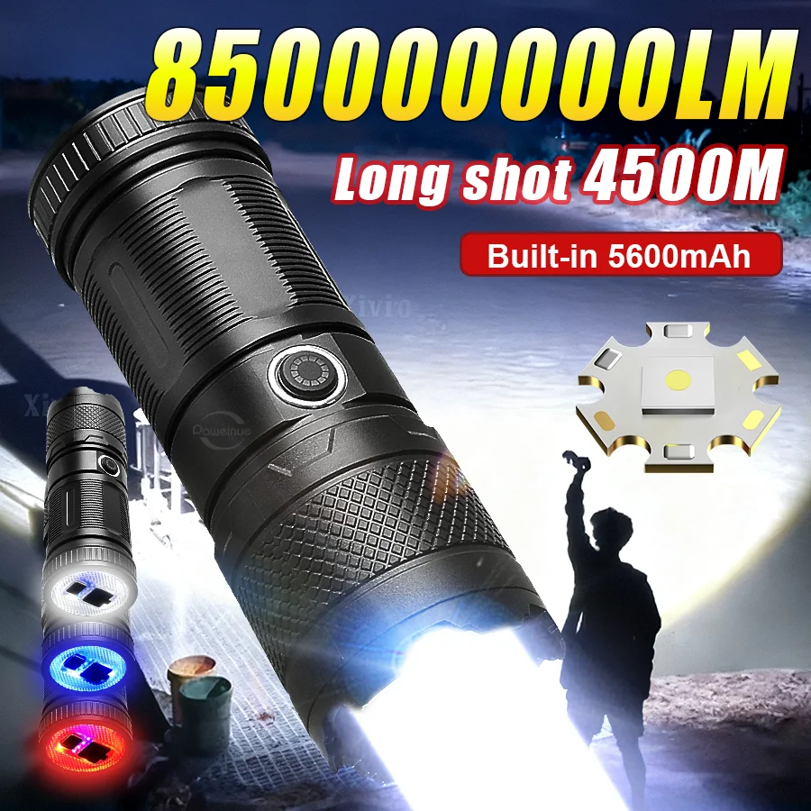 850000000LM Мощный светодиодный фонарик с COB-подсветкой, супер яркий уличный фонарь дальнего действия для кемпинга, USB перезаряжаемый тактический фонарь
850000000LM Мощный светодиодный фонарик с COB-подсветкой, супер яркий уличный фонарь дальнего действия для кемпинга, USB перезаряжаемый тактический фонарь