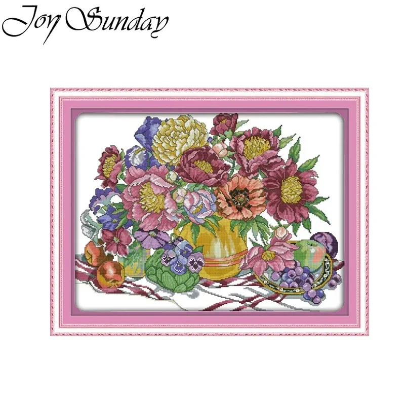 Набор для вышивки крестом Joy Sunday с цветами и фруктами, узор Aida 16/14/11CT, набор для рукоделия, художественное ремесло, домашний декор
Набор для вышивки крестом Joy Sunday с цветами и фруктами, узор Aida 16/14/11CT, набор для рукоделия, художественное ремесло, домашний декор