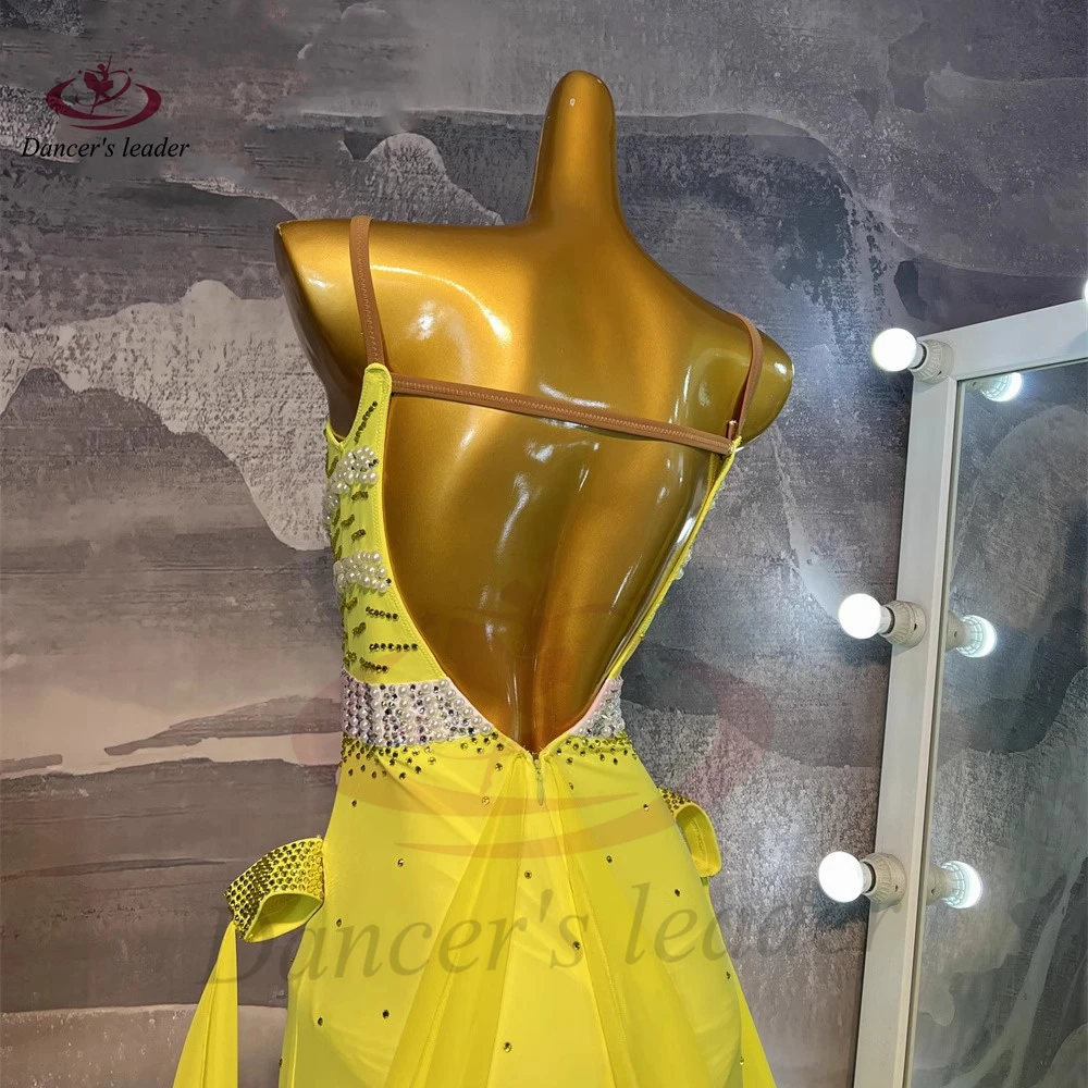 Latin Dancer Adult Children High-End Customized Yellow Pearl Modern Tango Samba AB Stone Performance Dress
Latin Dancer Adult Children High-End Customized Yellow Pearl Modern Tango Samba AB Stone Performance Dress