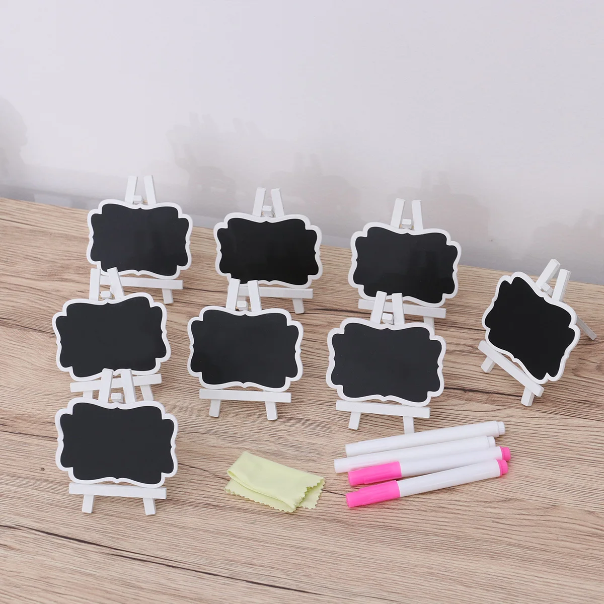 8Pcs Mini Wooden Chalkboards Wipeable Signs for Wedding Party Table Numbers Home Decor with Removable Stands Pens
8Pcs Mini Wooden Chalkboards Wipeable Signs for Wedding Party Table Numbers Home Decor with Removable Stands Pens