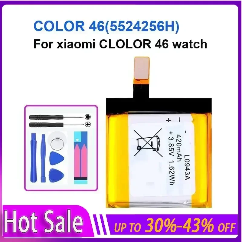 Watch Battery 420mAh For xiaomi CLOLOR 46 watch COLOR 46(5524256H) long-lasting and replaceable battery
Watch Battery 420mAh For xiaomi CLOLOR 46 watch COLOR 46(5524256H) long-lasting and replaceable battery