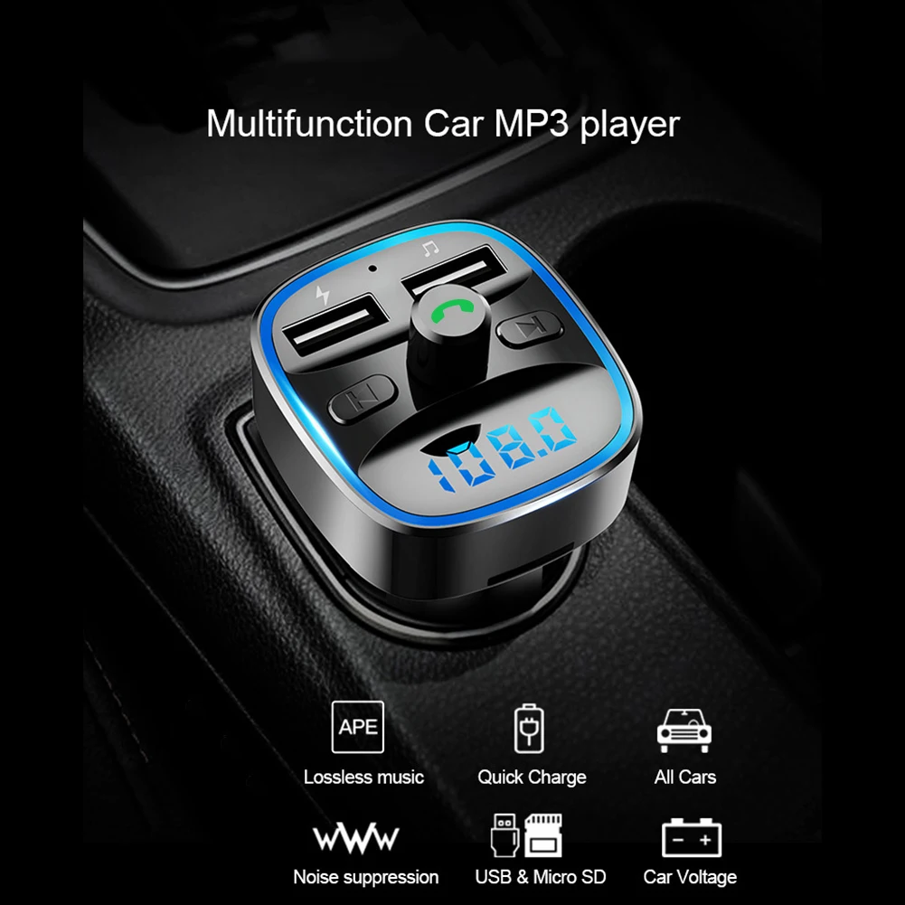 Car Bluetooth 5.0 FM Modulator Transmitter Fast Charging Charger MP3 Player
Car Bluetooth 5.0 FM Modulator Transmitter Fast Charging Charger MP3 Player