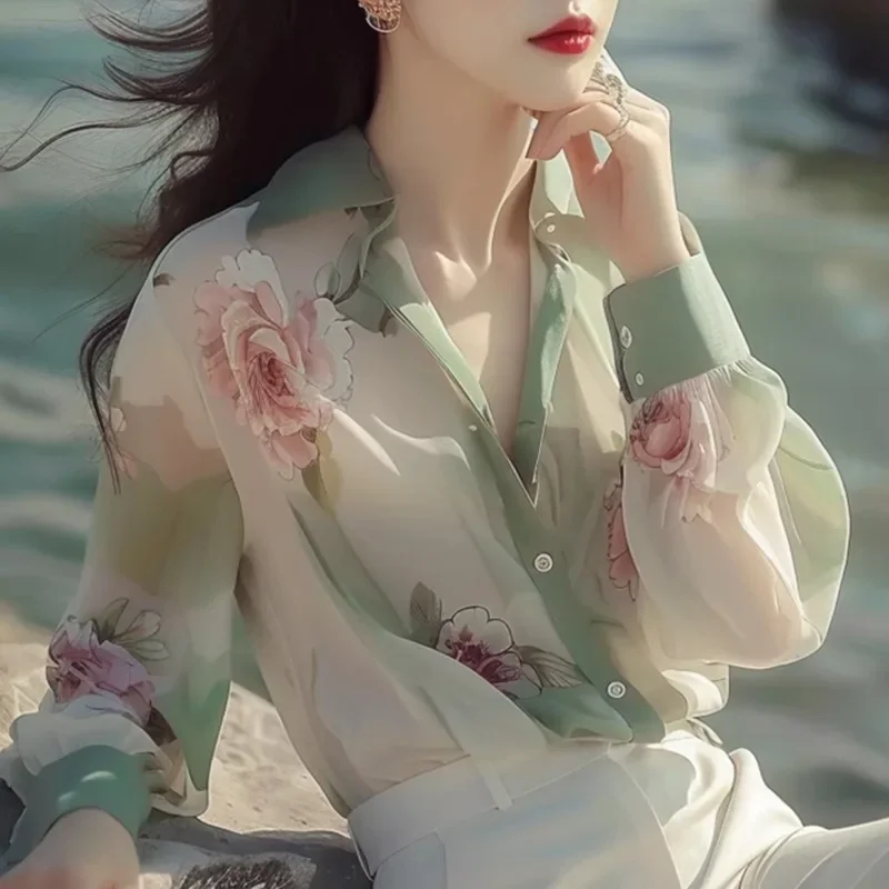 Chiffon Women's Shirts Printed Vintage Blouses Spring/Summer Fashion Clothing Loose Long Sleeves Women Tops
Chiffon Women's Shirts Printed Vintage Blouses Spring/Summer Fashion Clothing Loose Long Sleeves Women Tops