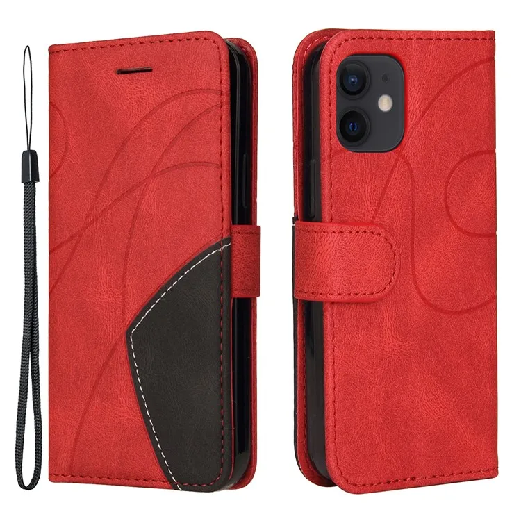For iPhone 12 mini 5.4 inch Leather Case Wallet Stand Color Splicing Phone Cover - Red
For iPhone 12 mini 5.4 inch Leather Case Wallet Stand Color Splicing Phone Cover - Red