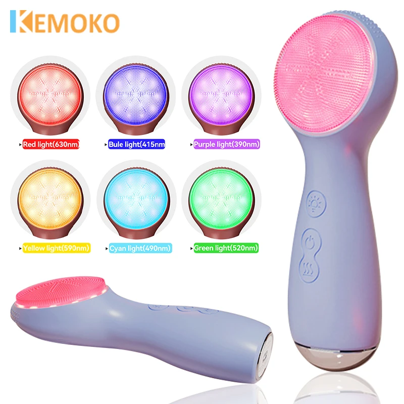 Silicone Facial Brush Cleaner 7 Colors Light Sonic Virbration Massage Heating Roller Massage Pore Cleansing Waterproof Beauty
Silicone Facial Brush Cleaner 7 Colors Light Sonic Virbration Massage Heating Roller Massage Pore Cleansing Waterproof Beauty