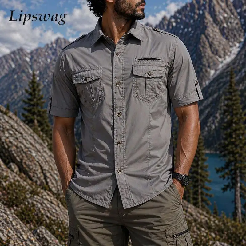 Daily Leisure Mens Multi Pocket Cargo Shirt 2026 Spring Summer Fashion Loose Shirts Men Casual Solid Color Short Sleeve Shirt
Daily Leisure Mens Multi Pocket Cargo Shirt 2026 Spring Summer Fashion Loose Shirts Men Casual Solid Color Short Sleeve Shirt