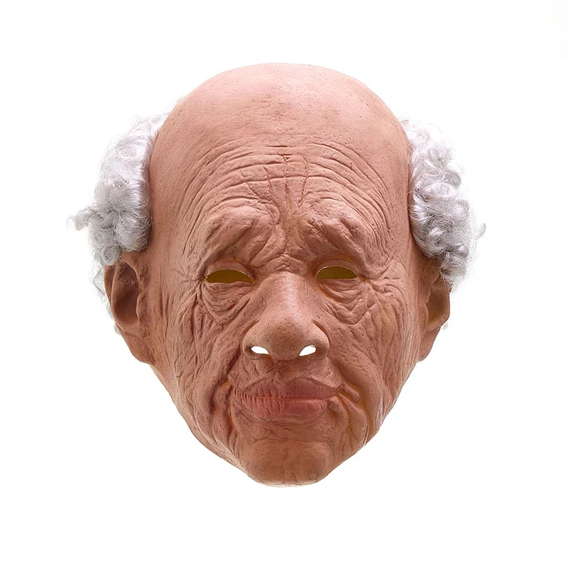 Halloween Old Man Headgear Realistic Human Wrinkle Face Headwear with Grey Wig for Adults
Halloween Old Man Headgear Realistic Human Wrinkle Face Headwear with Grey Wig for Adults
