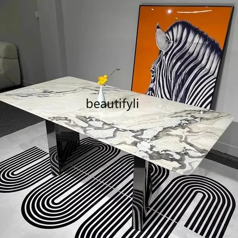 Imported Luxury Stone Dining Table High-end Light Luxury Natural Marble Rectangular Dining Table Customization
Imported Luxury Stone Dining Table High-end Light Luxury Natural Marble Rectangular Dining Table Customization