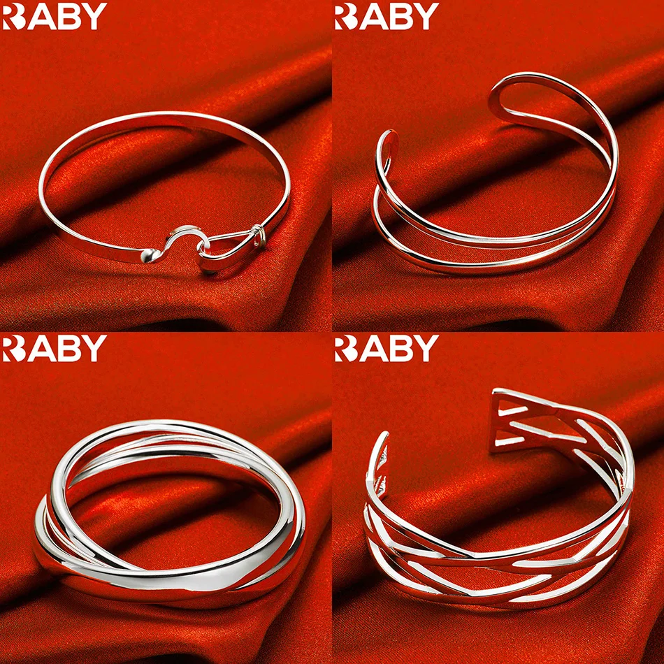 URBABY 925 Sterling Silver Bangle Bracelet For Women Fashion Jewelry Charm Grace Noble Wedding Accessories
URBABY 925 Sterling Silver Bangle Bracelet For Women Fashion Jewelry Charm Grace Noble Wedding Accessories