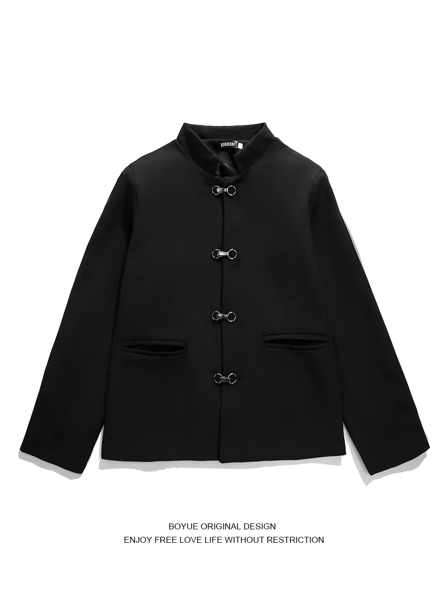 Boyue Men's Jaet Metal Bule oulder Pad Retro Sle Casual Coat Spring Autumn Winter Long Sve Stand Collar Single Button
Boyue Men's Jaet Metal Bule oulder Pad Retro Sle Casual Coat Spring Autumn Winter Long Sve Stand Collar Single Button