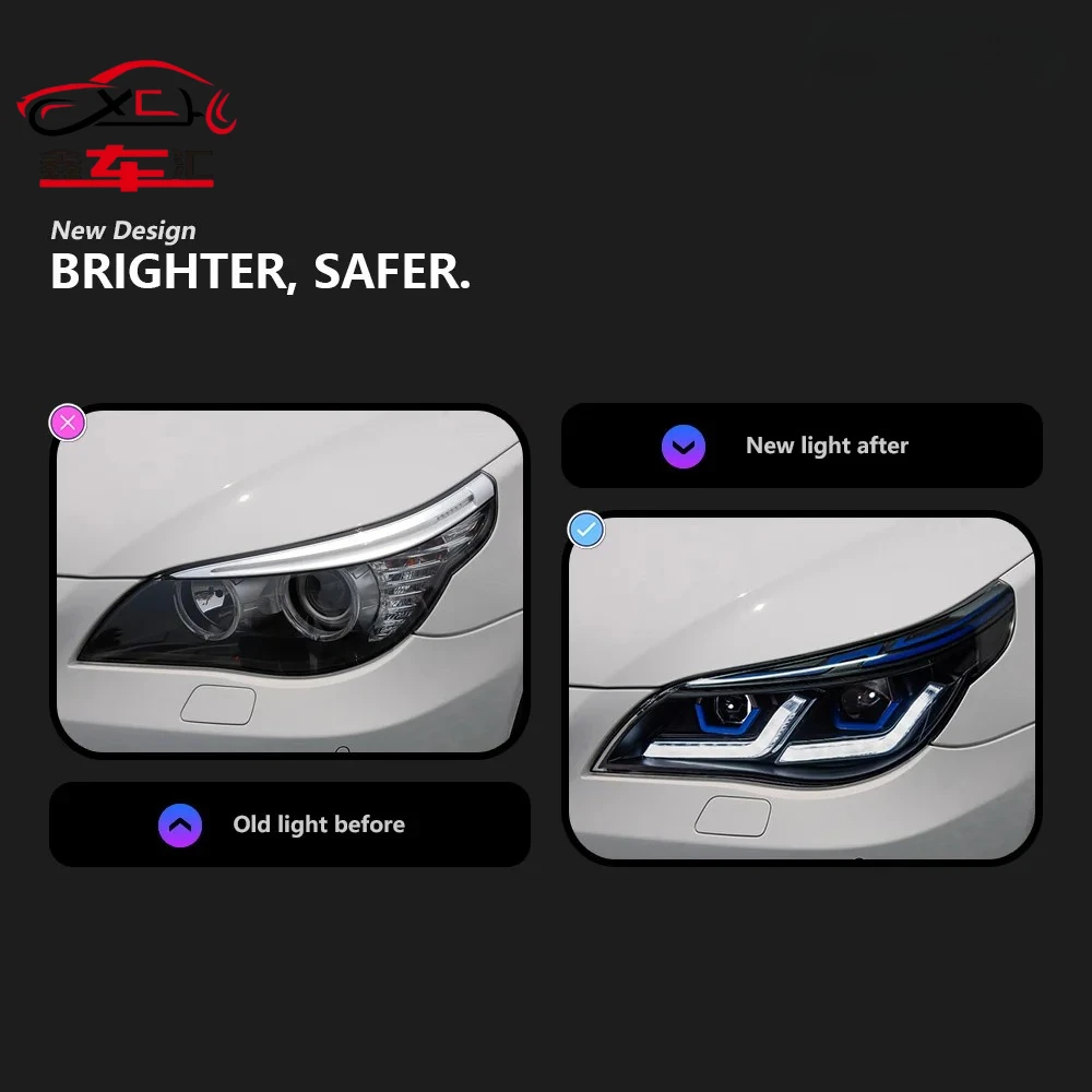Auto Parts For BMW E60 5 Series Headlights 2003-2009 G30 Styling LED Daytime Lights Dual Projector DRL Car Accesorios Modified
Auto Parts For BMW E60 5 Series Headlights 2003-2009 G30 Styling LED Daytime Lights Dual Projector DRL Car Accesorios Modified