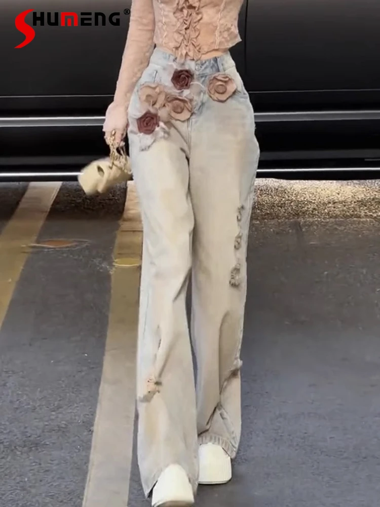 Embroidered Hole Jeans Women's 2025 Spring Summer New High-waist Loose Casual Wide-leg Denim Pants Trendy Straight-leg Trousers
Embroidered Hole Jeans Women's 2025 Spring Summer New High-waist Loose Casual Wide-leg Denim Pants Trendy Straight-leg Trousers