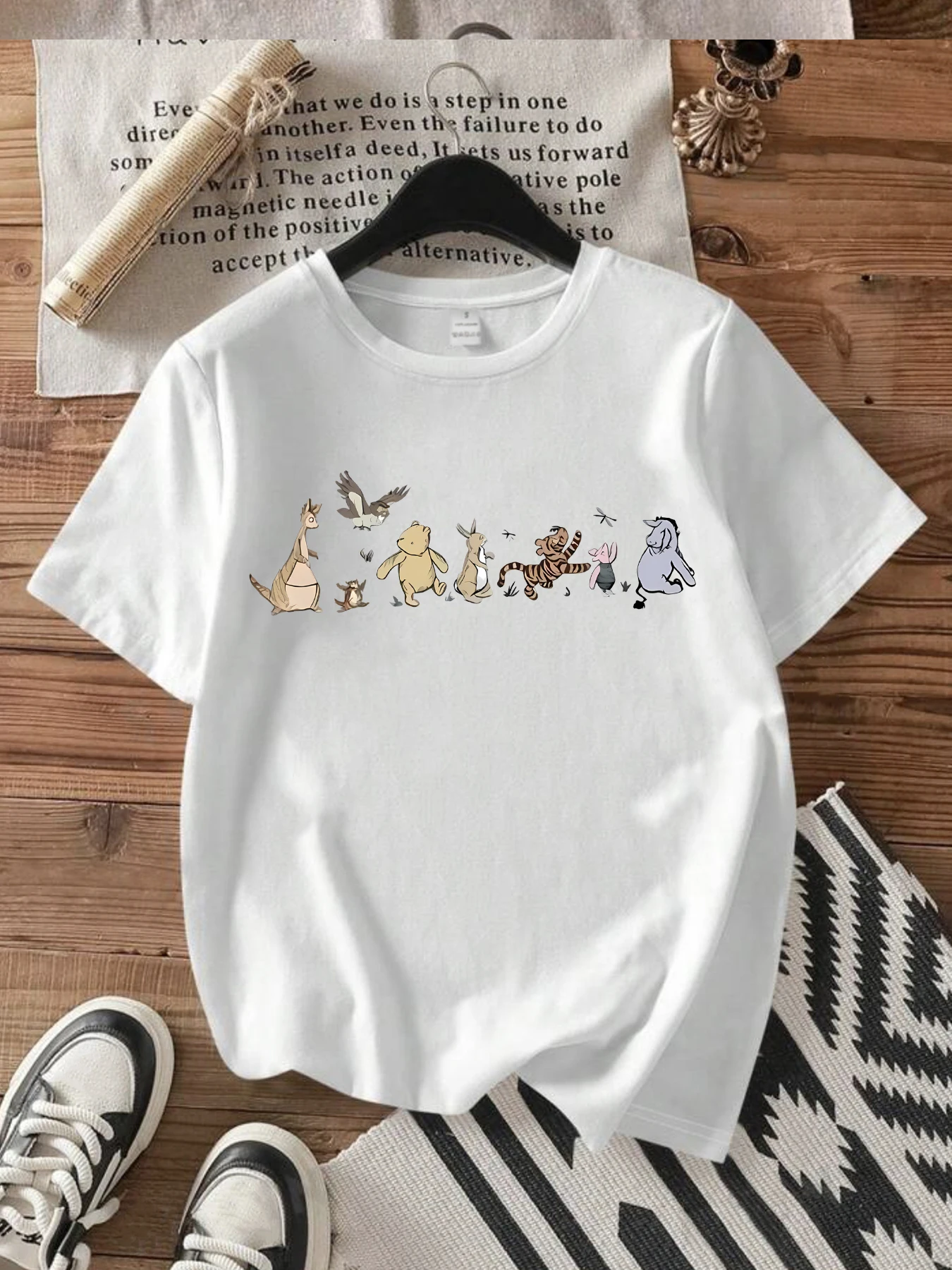 Cartoon doll Plus size women's round neck short sleeve T-shirt with elastic half sleeves and trendy prints
Cartoon doll Plus size women's round neck short sleeve T-shirt with elastic half sleeves and trendy prints