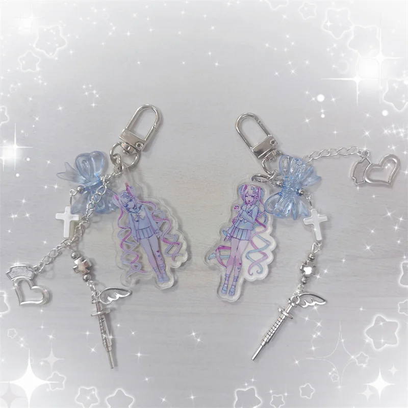 Изысканный брелок Needy Girl Overdose Ame Chan с галстуком-бабочкой, металлическая сумка, игровые персонажи, декор, брелок для ключей, студенческий реквизит для косплея, подарки
Изысканный брелок Needy Girl Overdose Ame Chan с галстуком-бабочкой, металлическая сумка, игровые персонажи, декор, брелок для ключей, студенческий реквизит для косплея, подарки