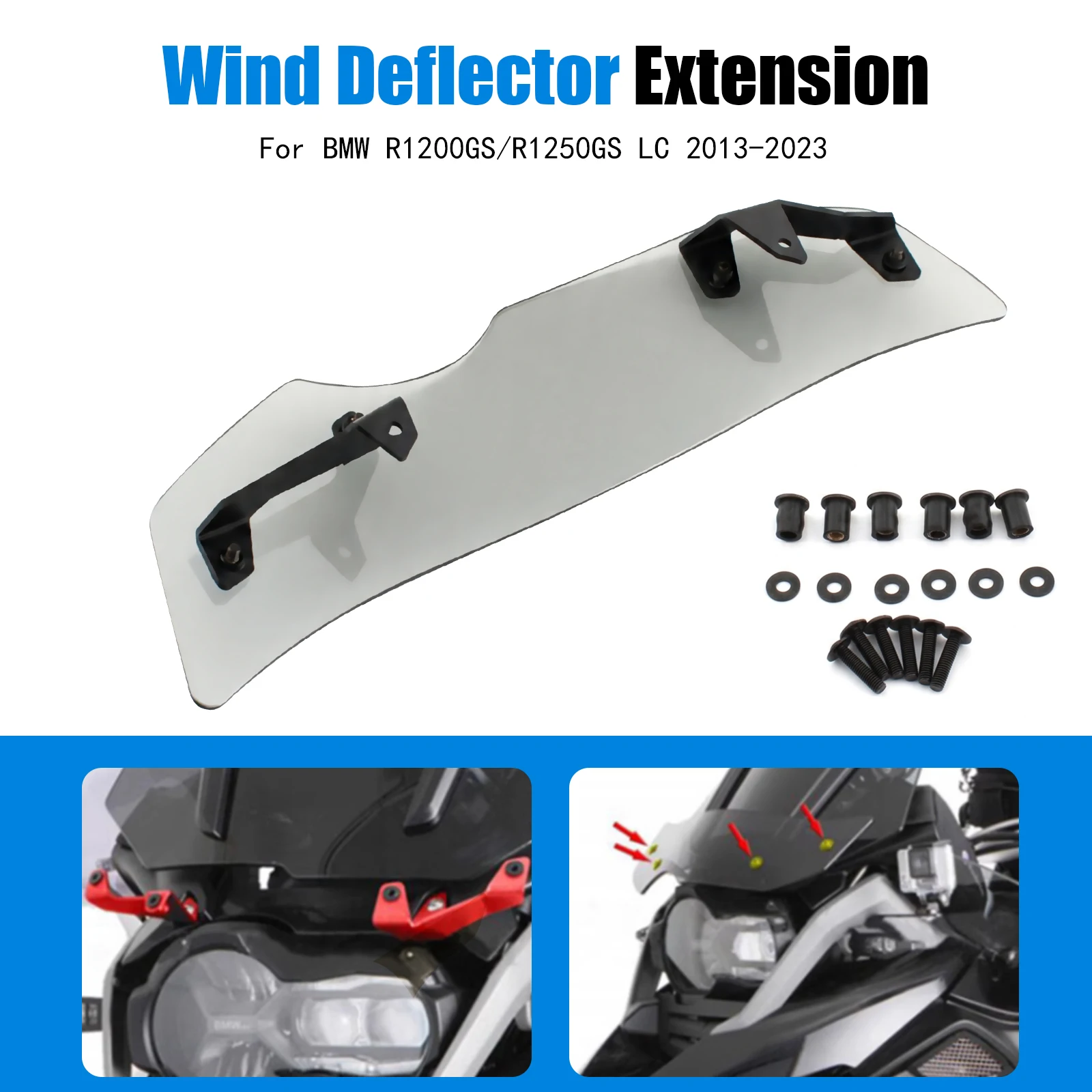 For BMW R1200GS LC/ADV 2013-2019 R1250GS LC/ADV 2019-2021 Motorcycle Upper Windshield Extension Spoiler Wind Deflector Cover
For BMW R1200GS LC/ADV 2013-2019 R1250GS LC/ADV 2019-2021 Motorcycle Upper Windshield Extension Spoiler Wind Deflector Cover