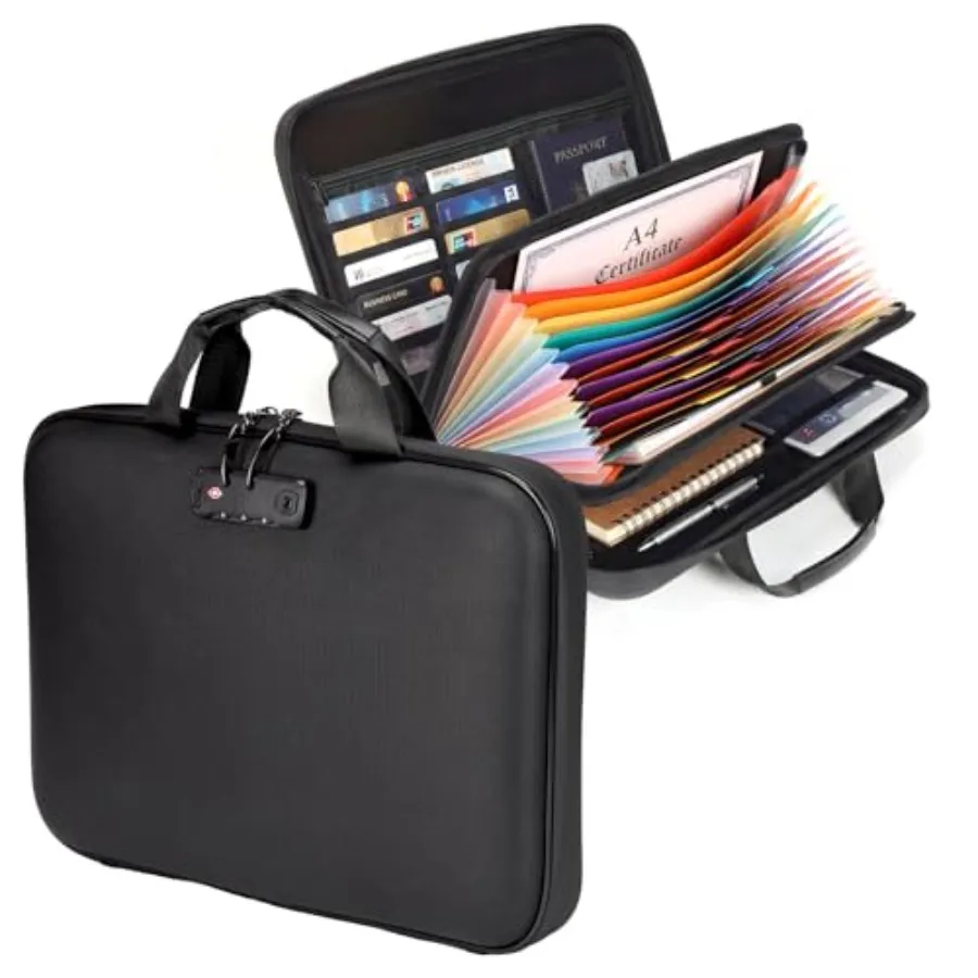 Fireproof Document es with TSA Lock Upgraded 16 Pockets Fireproof&Water Resistant Organizer Hard-Shell Safe Box for Important C
Fireproof Document es with TSA Lock Upgraded 16 Pockets Fireproof&Water Resistant Organizer Hard-Shell Safe Box for Important C