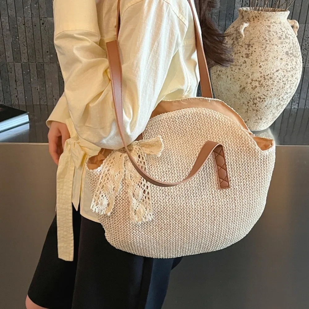 Sweet Straw Woven Tote Bag Large Capacity Khaki Commuting Shoulder Bag Lightweight Beige Seaside Vacation Handbag Female
Sweet Straw Woven Tote Bag Large Capacity Khaki Commuting Shoulder Bag Lightweight Beige Seaside Vacation Handbag Female