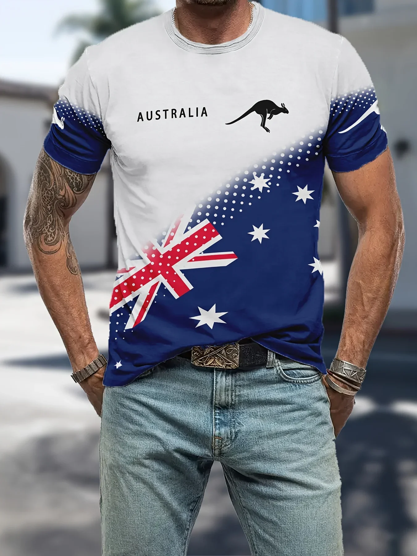 Men's T-Shirt Australia Flag Kangaroo Graphic 3D Printed T-shirts Casual Short Sleeve Tee For Unisex Oversized Clothing Men Tops
Men's T-Shirt Australia Flag Kangaroo Graphic 3D Printed T-shirts Casual Short Sleeve Tee For Unisex Oversized Clothing Men Tops