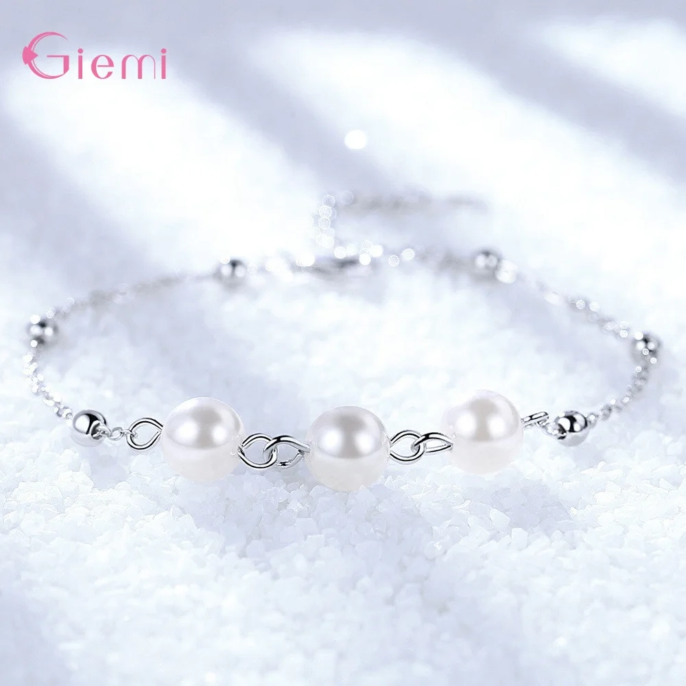 S925 Sterling Silver Charm Bracelet for Women Silver Beads Chain with Pearl Adjustable Bracelet Fine Jewelry Friendship Gifts
S925 Sterling Silver Charm Bracelet for Women Silver Beads Chain with Pearl Adjustable Bracelet Fine Jewelry Friendship Gifts