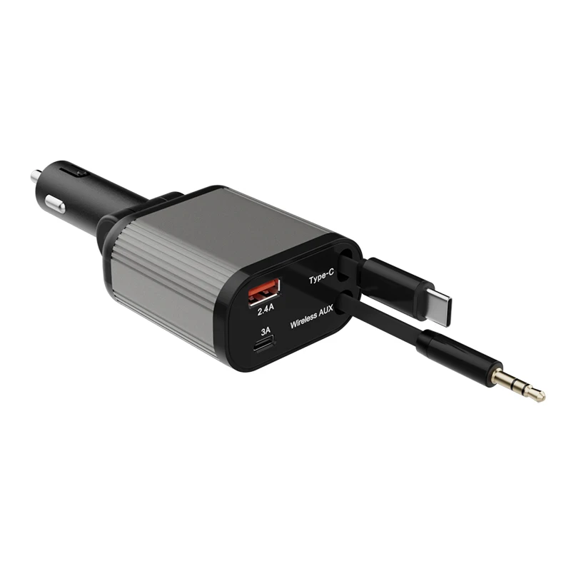 AXU Retractable Car Charger, 4-in-1 Fast Charging with Dual Retractable Cables
AXU Retractable Car Charger, 4-in-1 Fast Charging with Dual Retractable Cables