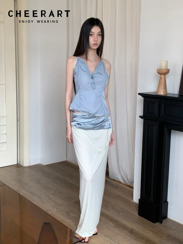 CHEERART Summer 2 Piece Sets Woman Outfit Cami Top And Maxi Skirt Set Women Designer Vacation Outfits Woman 2025
CHEERART Summer 2 Piece Sets Woman Outfit Cami Top And Maxi Skirt Set Women Designer Vacation Outfits Woman 2025