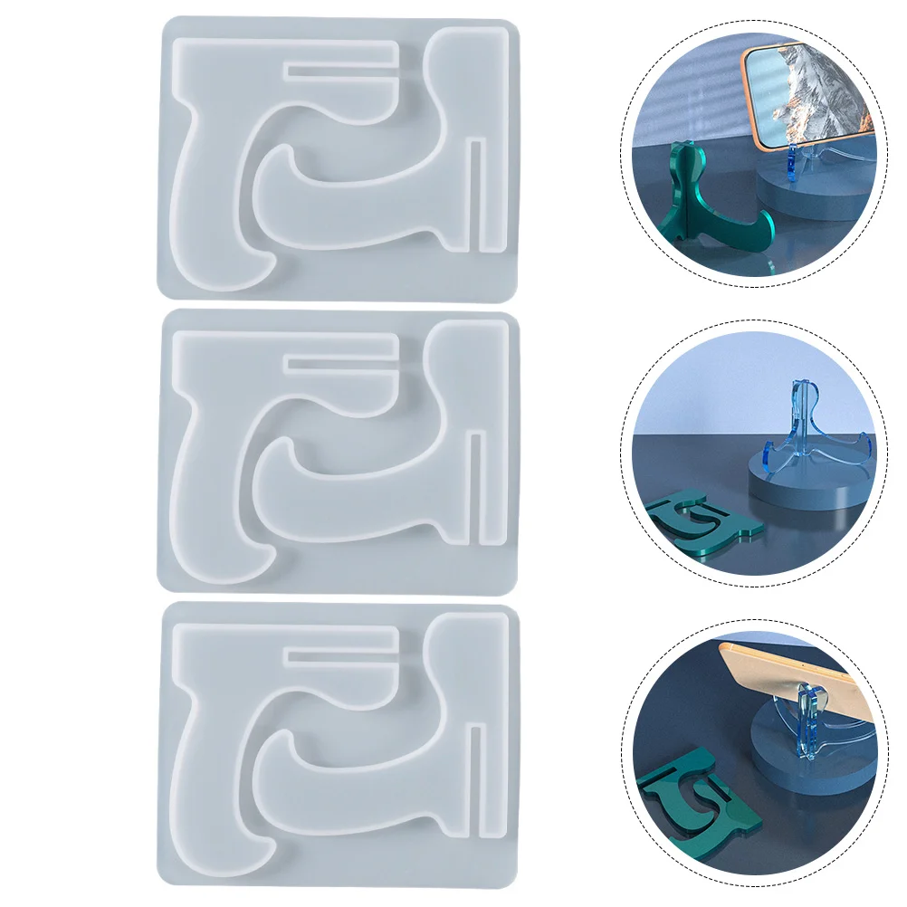 3 Pcs Mobile Phone Holder Mold Base Molds for Crafts Tablets Epoxy Rack DIY Stand Silicone Telephone Office
3 Pcs Mobile Phone Holder Mold Base Molds for Crafts Tablets Epoxy Rack DIY Stand Silicone Telephone Office