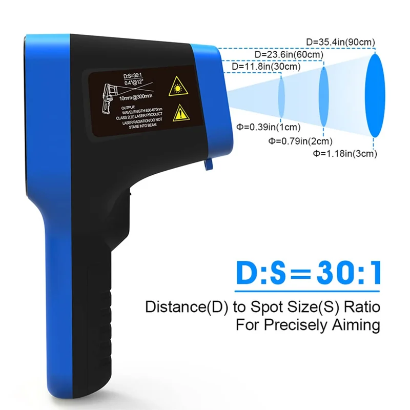 B07B-Infrared Thermometer -58°F-2912°F(-50°C - 1600°C) Handheld Non Contact IR Thermometer For Industrial HVAC Forge Metal Smelt
B07B-Infrared Thermometer -58°F-2912°F(-50°C - 1600°C) Handheld Non Contact IR Thermometer For Industrial HVAC Forge Metal Smelt