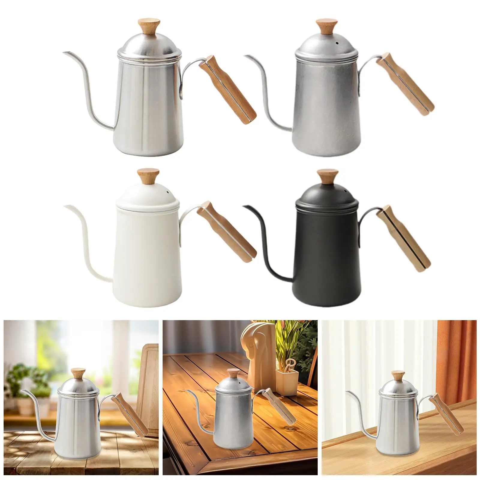 Pour over Coffee Kettle Tea Pot Practical Thin Mouth Professional Gooseneck Stainless Steel for Office Picnic Kitchen Home
Pour over Coffee Kettle Tea Pot Practical Thin Mouth Professional Gooseneck Stainless Steel for Office Picnic Kitchen Home