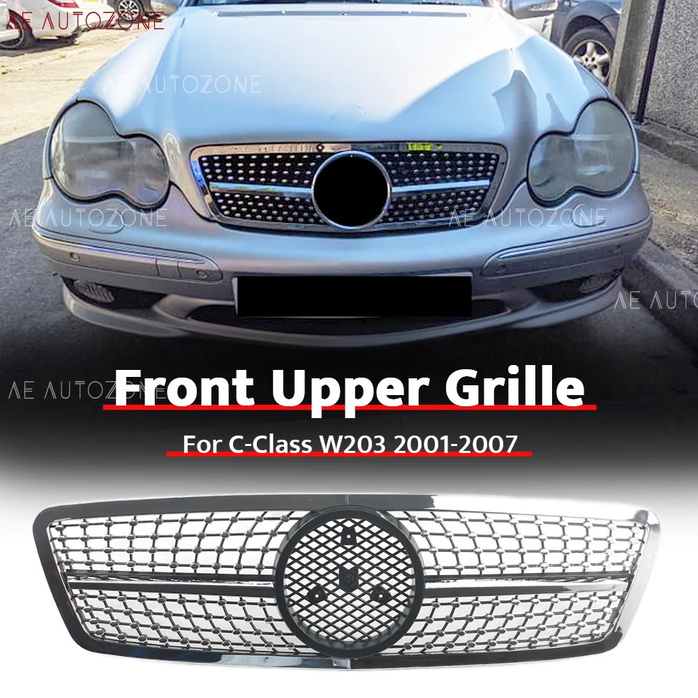 Chrome Silver Front Grille For C-Class W203/S203 2001-2007 C200 C230 C240 C280 C320 C350 C32
Chrome Silver Front Grille For C-Class W203/S203 2001-2007 C200 C230 C240 C280 C320 C350 C32