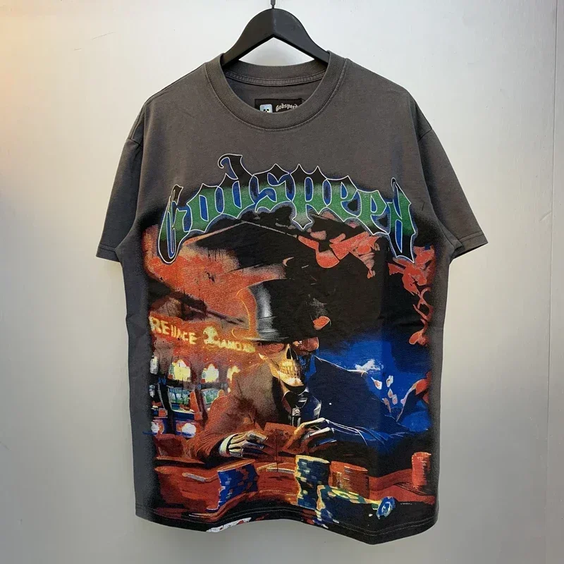 EU New High Street Trends GOD SPEED Short Sleeve Top Summer Outerwear Poker Pattern Classic Color T-shirt
EU New High Street Trends GOD SPEED Short Sleeve Top Summer Outerwear Poker Pattern Classic Color T-shirt