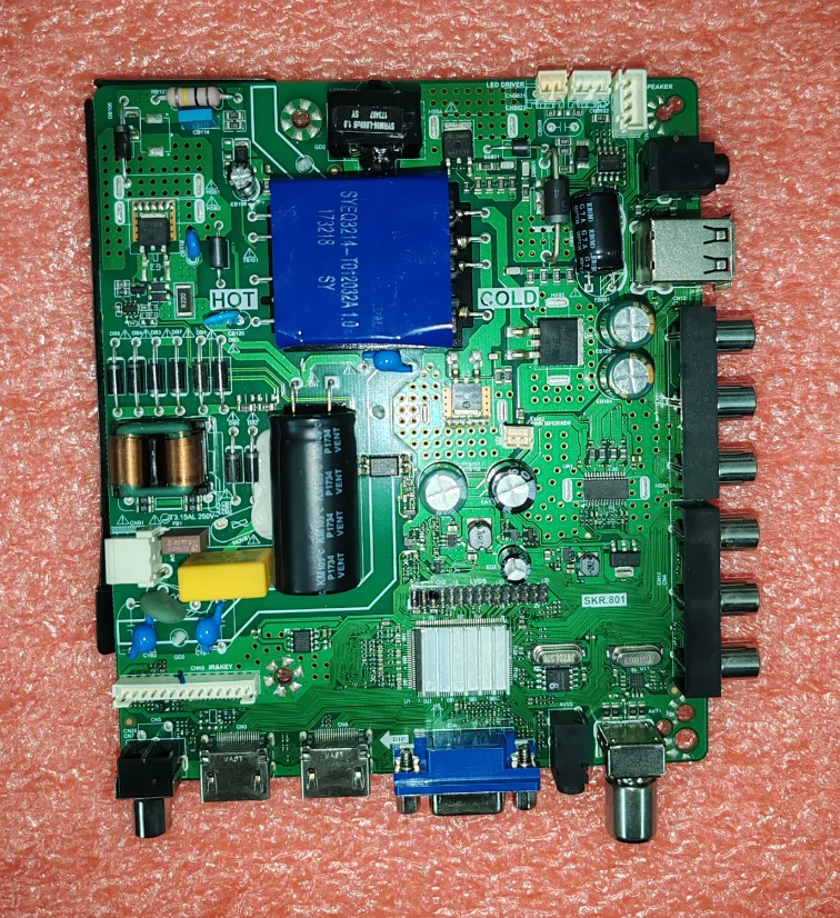 SKR.801 Lehua three in one TV motherboard compatible with LED screen 45W 55-94V voltage
SKR.801 Lehua three in one TV motherboard compatible with LED screen 45W 55-94V voltage