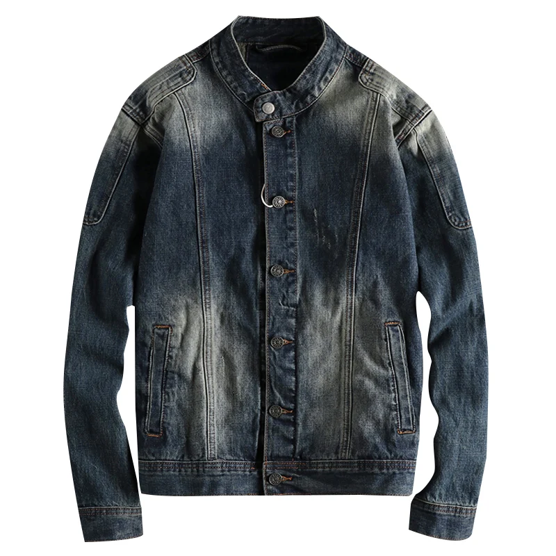 Мужская джинсовая куртка в стиле ретро с американской талией, приталенная рабочая одежда с воротником-стойкой, мотоциклетная трендовая верхняя одежда, топ, молодежный осенний длинный све
Мужская джинсовая куртка в стиле ретро с американской талией, приталенная рабочая одежда с воротником-стойкой, мотоциклетная трендовая верхняя одежда, топ, молодежный осенний длинный све