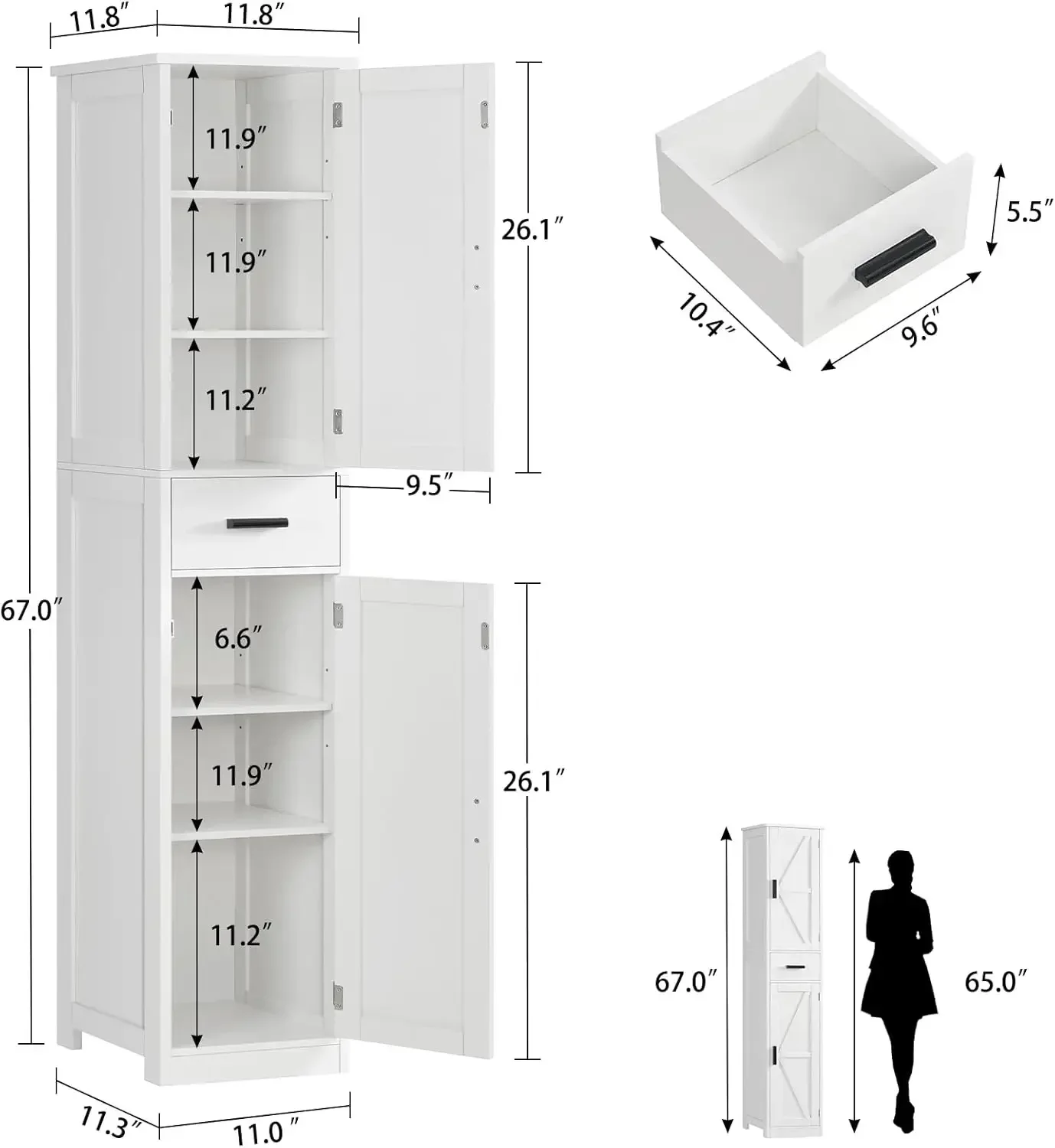 Hot sale!Tall Slim Bathroom Cabinet Six Shelves One Drawer Narrow Storage Adjustable Shelves Living Room Kitchen White
Hot sale!Tall Slim Bathroom Cabinet Six Shelves One Drawer Narrow Storage Adjustable Shelves Living Room Kitchen White