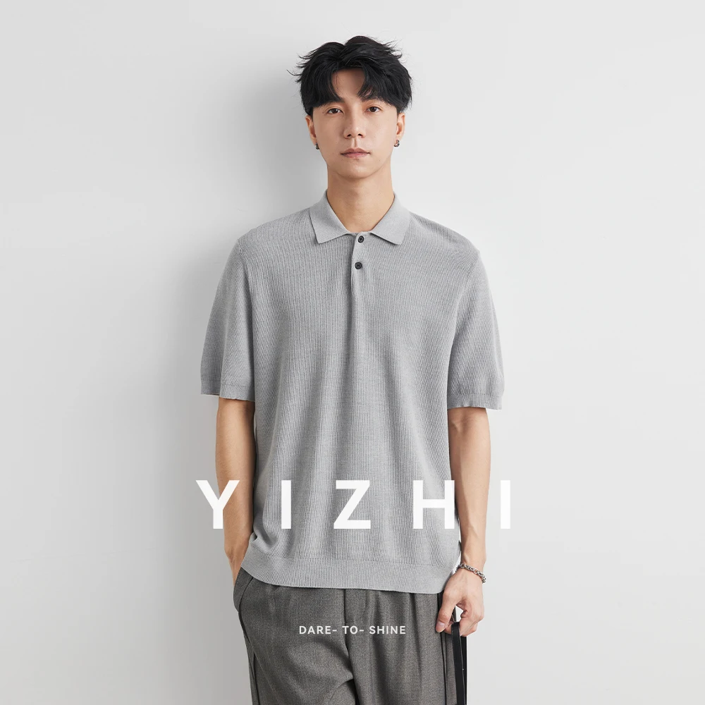 Summer Classic Men Knitwear Silk Wool Blend Sweater Pullover Polo Neck T-Shirt Short Sleeved Cool High-Quality Clothing Tops
Summer Classic Men Knitwear Silk Wool Blend Sweater Pullover Polo Neck T-Shirt Short Sleeved Cool High-Quality Clothing Tops