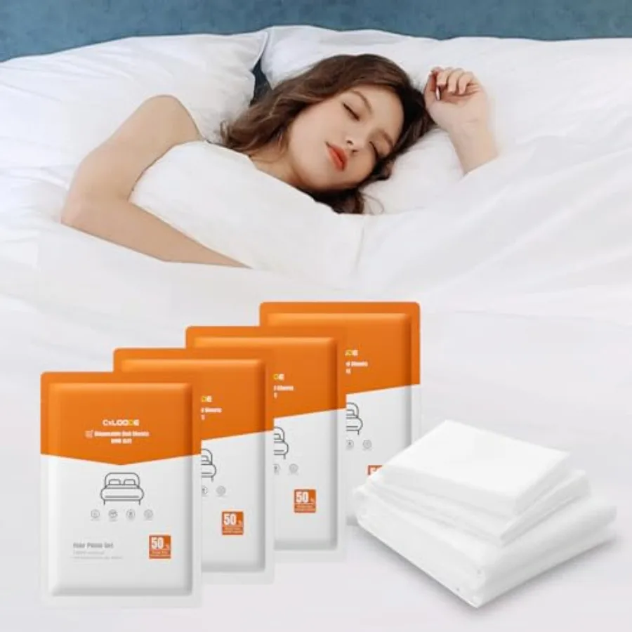 4 Pack Disposable Bed Sheets King Size Travel Sheet for Hotel with Quilt Cover and Pillowcase Bedding for Travel Hotel Hospital
4 Pack Disposable Bed Sheets King Size Travel Sheet for Hotel with Quilt Cover and Pillowcase Bedding for Travel Hotel Hospital