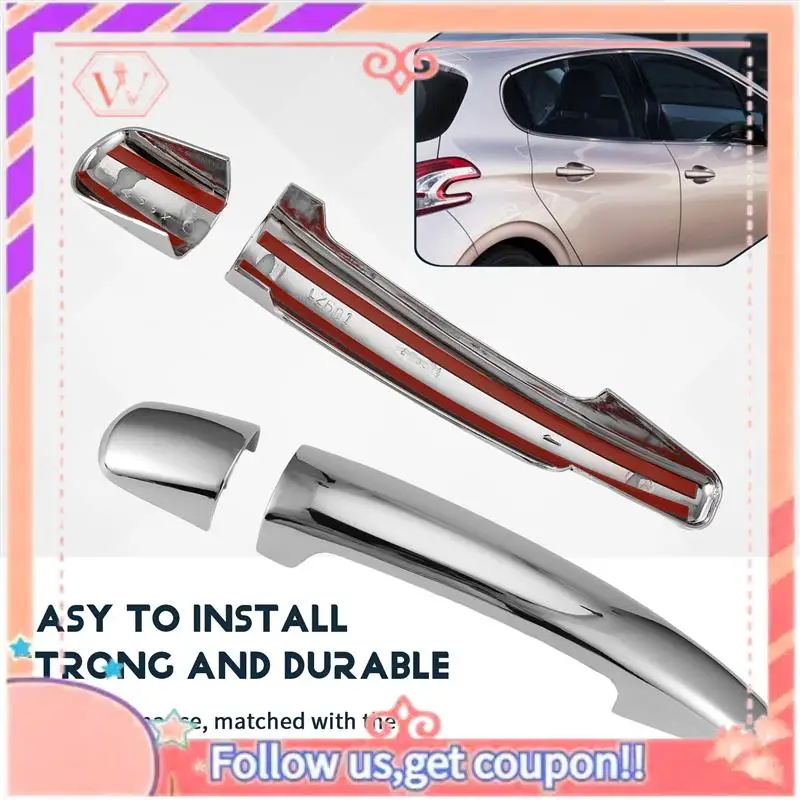 Durable For 208 2012-2018 Luxuriou Chrome Exterior Door Handle Cover Car Accessories Stickers Trim Set
Durable For 208 2012-2018 Luxuriou Chrome Exterior Door Handle Cover Car Accessories Stickers Trim Set