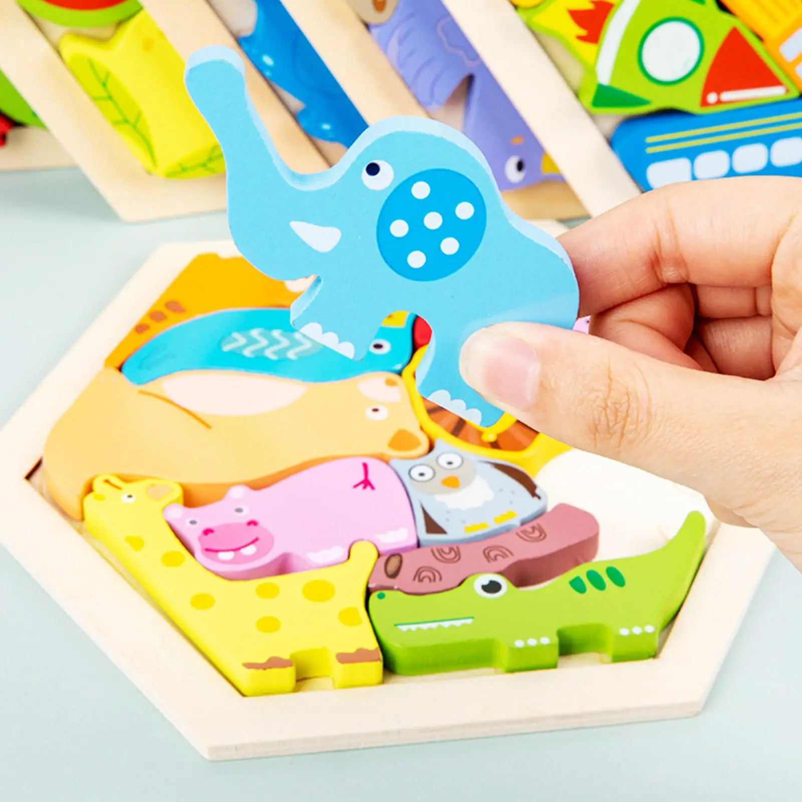 Wooden Jigsaw Puzzles Educational Toy Stacking Blocks Cartoon Shape Pattern
Wooden Jigsaw Puzzles Educational Toy Stacking Blocks Cartoon Shape Pattern