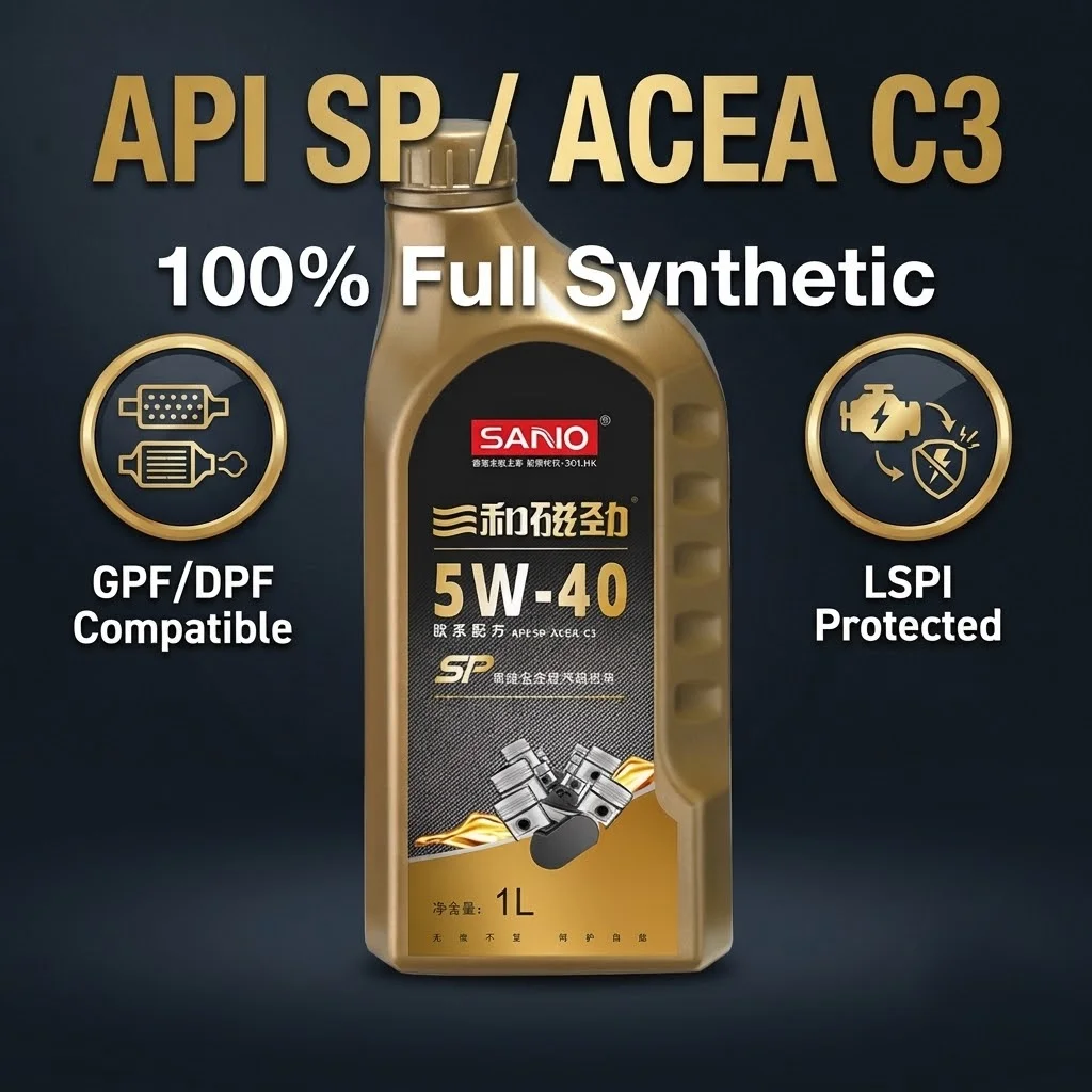 SANVO 5W40 Engine Oil 1L Full Synthetic API SP ACEA C3 Motor Oil for Turbocharged Direct Injection Engines Protection LSPI
SANVO 5W40 Engine Oil 1L Full Synthetic API SP ACEA C3 Motor Oil for Turbocharged Direct Injection Engines Protection LSPI