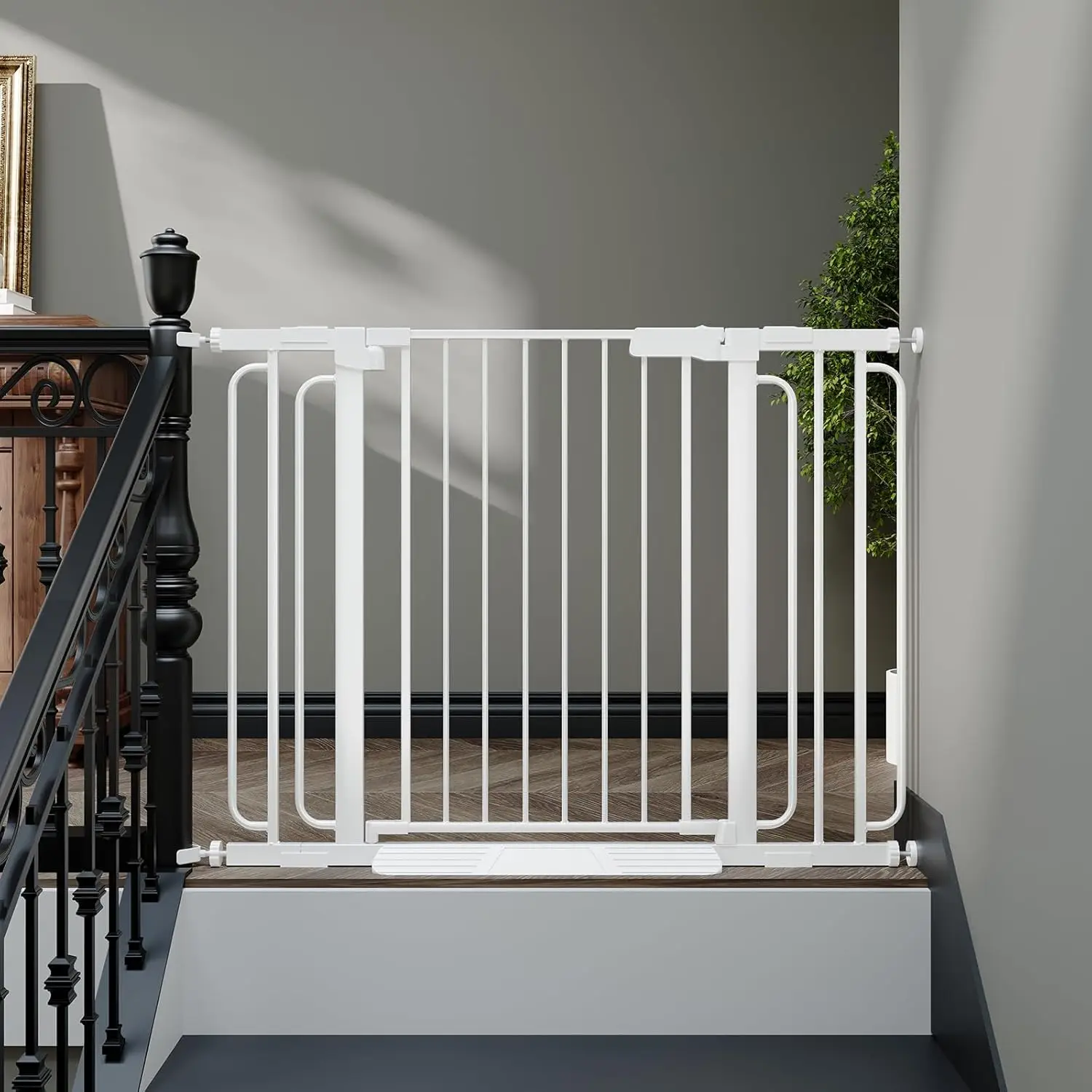 Auto-Close Baby Gate for Stairs, 29.8-46.5 Inch, No Drill, Walk Through, White
Auto-Close Baby Gate for Stairs, 29.8-46.5 Inch, No Drill, Walk Through, White