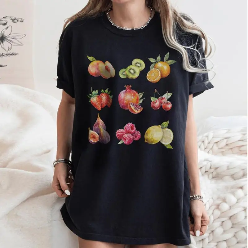 Colorful Fruit Medley T-Shirt Women's Men's Watercolor Berry Citrus Graphic Tee Healthy Food Lover Gift Summer Vegan Foodie Top
Colorful Fruit Medley T-Shirt Women's Men's Watercolor Berry Citrus Graphic Tee Healthy Food Lover Gift Summer Vegan Foodie Top
