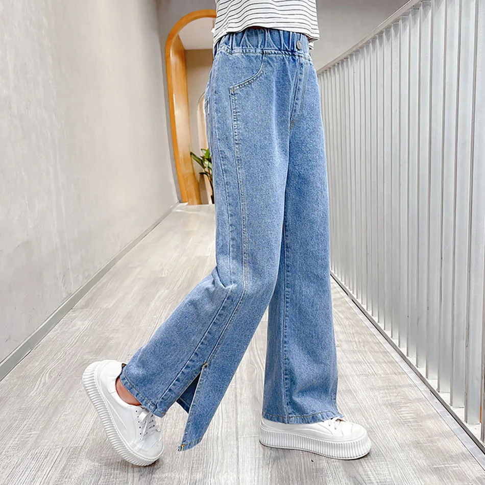 Fashionable Girls Ankle Slit Wide Leg Denim Pants Spring and Autumn Medium and Large Kids Stylish Everyday Wear Jeans
Fashionable Girls Ankle Slit Wide Leg Denim Pants Spring and Autumn Medium and Large Kids Stylish Everyday Wear Jeans